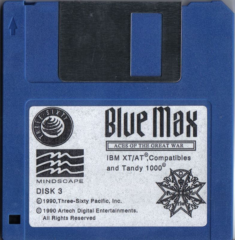 Media for Blue Max: Aces of the Great War (DOS) (Mindscape Classics release): Disk 3/3
