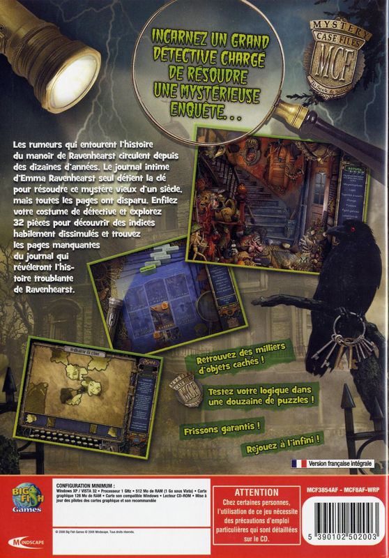Other for Mystery Case Files: Ravenhearst (Windows): Keep Case - Back