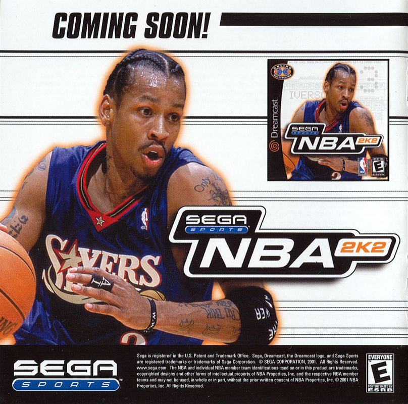 Inside Cover for NFL 2K2 (Dreamcast)