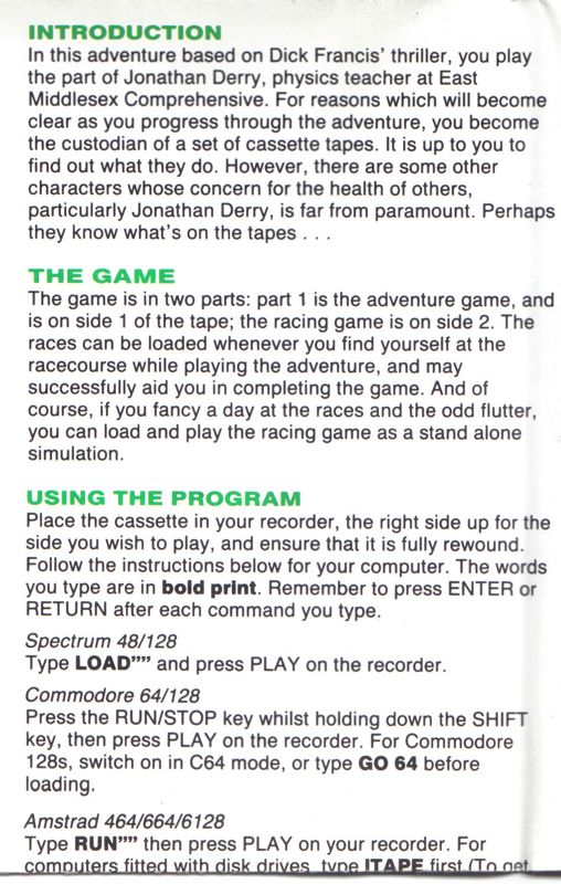 Inside Cover for Twice Shy (ZX Spectrum): page 1 of 6