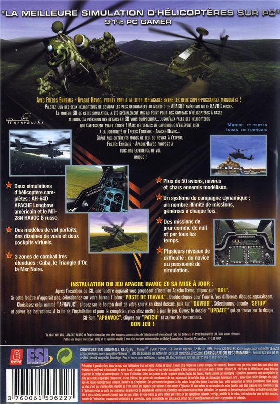 Back Cover for Enemy Engaged: Apache/Havoc (Windows) (ESI release (2004))
