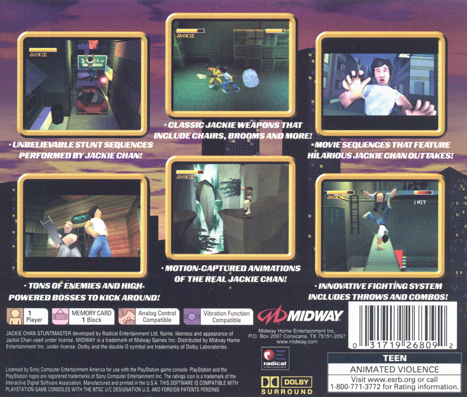 Jackie Chan Stuntmaster cover or packaging material MobyGames