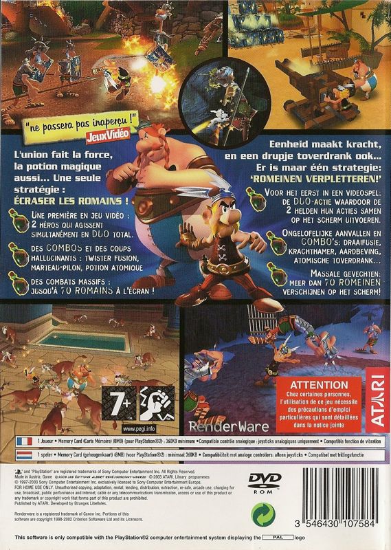 Back Cover for Asterix and Obelix: Kick Buttix (PlayStation 2)