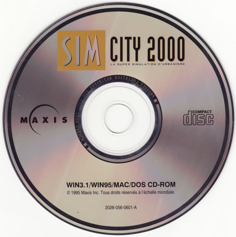 Media for SimCity 2000 (DOS and Macintosh and Windows and Windows 3.x) (CD-ROM release)
