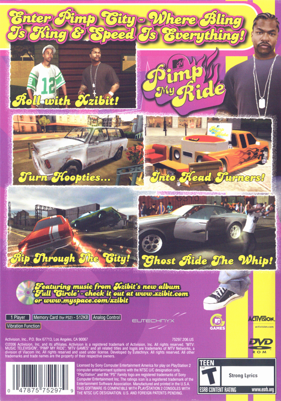 Back Cover for MTV Pimp My Ride (PlayStation 2)