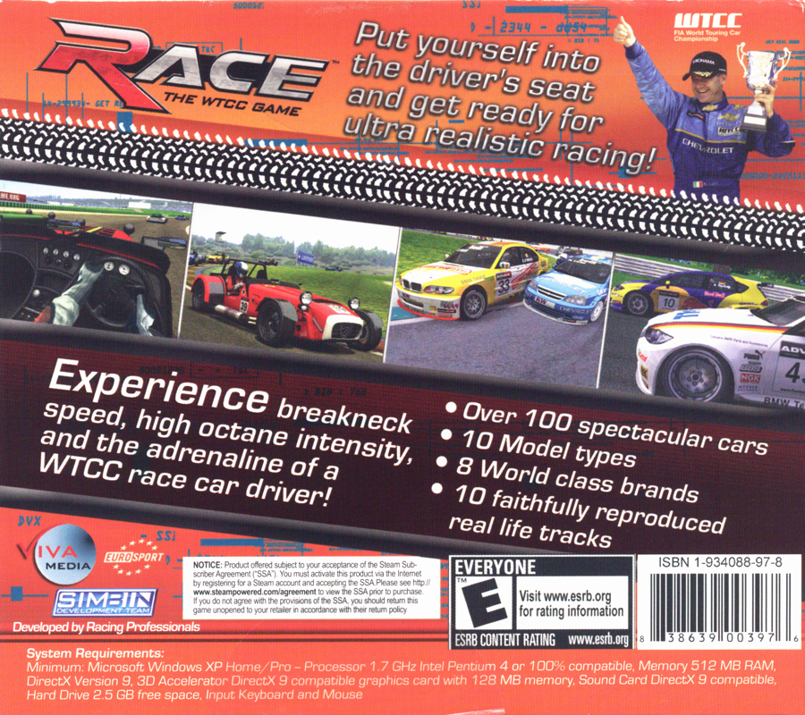 Race: The Official WTCC Game cover or packaging material - MobyGames