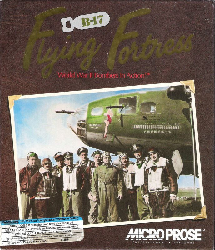 Front Cover for B-17 Flying Fortress (DOS) (5.25" floppy disk release)
