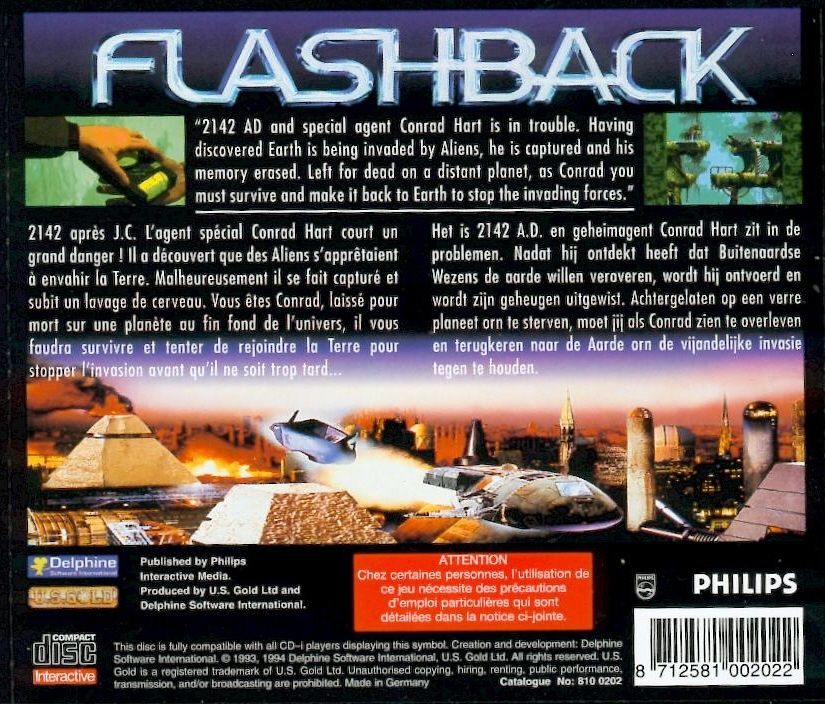 Other for Flashback: The Quest for Identity (CD-i): Jewel Case - Back