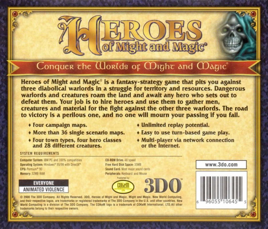 Heroes of Might and Magic cover or packaging material - MobyGames