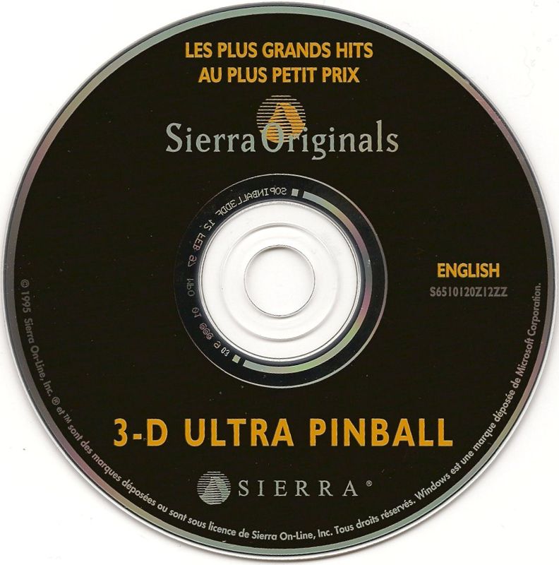 Media for 3-D Ultra Pinball (Windows and Windows 3.x) (SierraOriginals release)