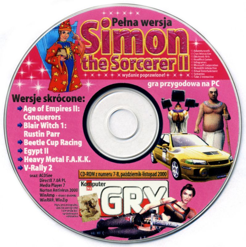 Media for Simon the Sorcerer II: The Lion, the Wizard and the Wardrobe (Windows) (Komputer Świat GRY 7-8/2000 covermount)