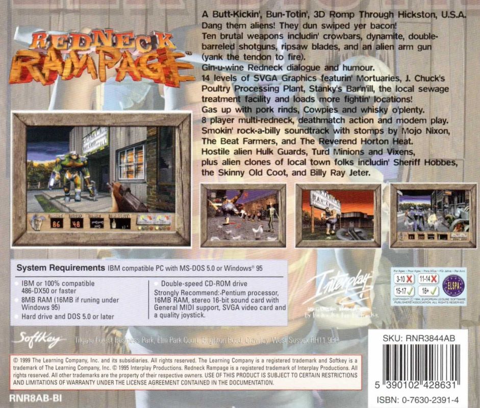 Back Cover for Redneck Rampage (DOS) (SoftKey release)