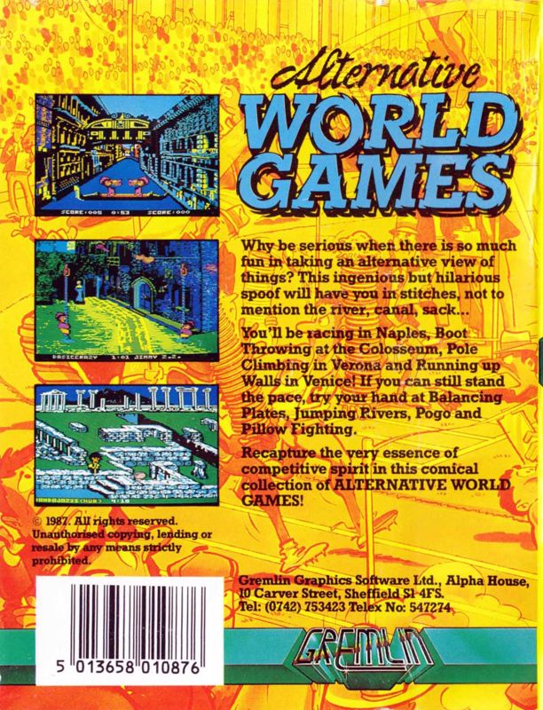 Back Cover for Sports-A-Roni (Amstrad CPC)