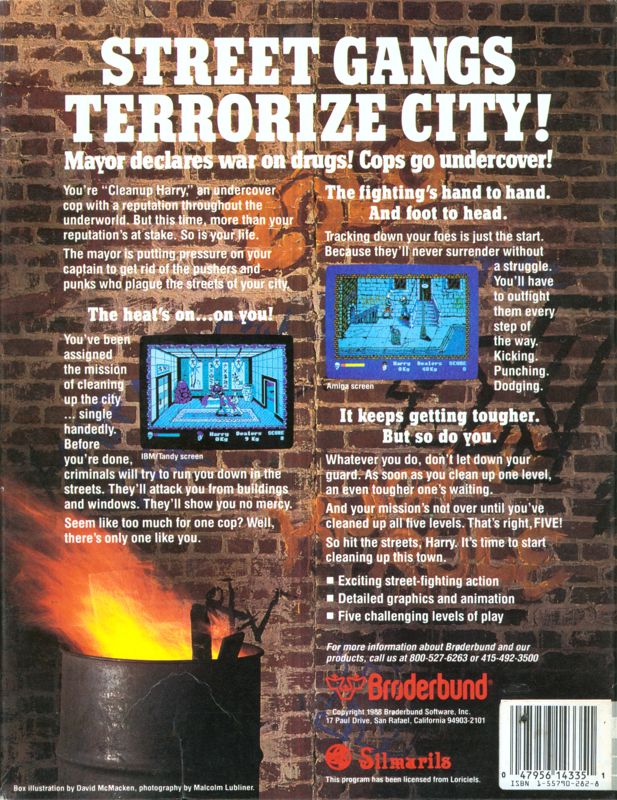 Back Cover for Operation: Cleanstreets (Amiga)