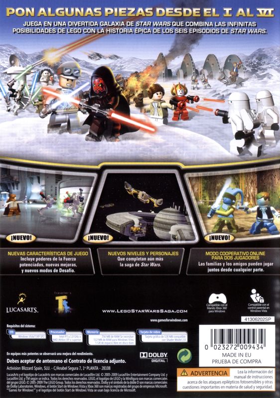 Back Cover for LEGO Star Wars: The Complete Saga (Windows)