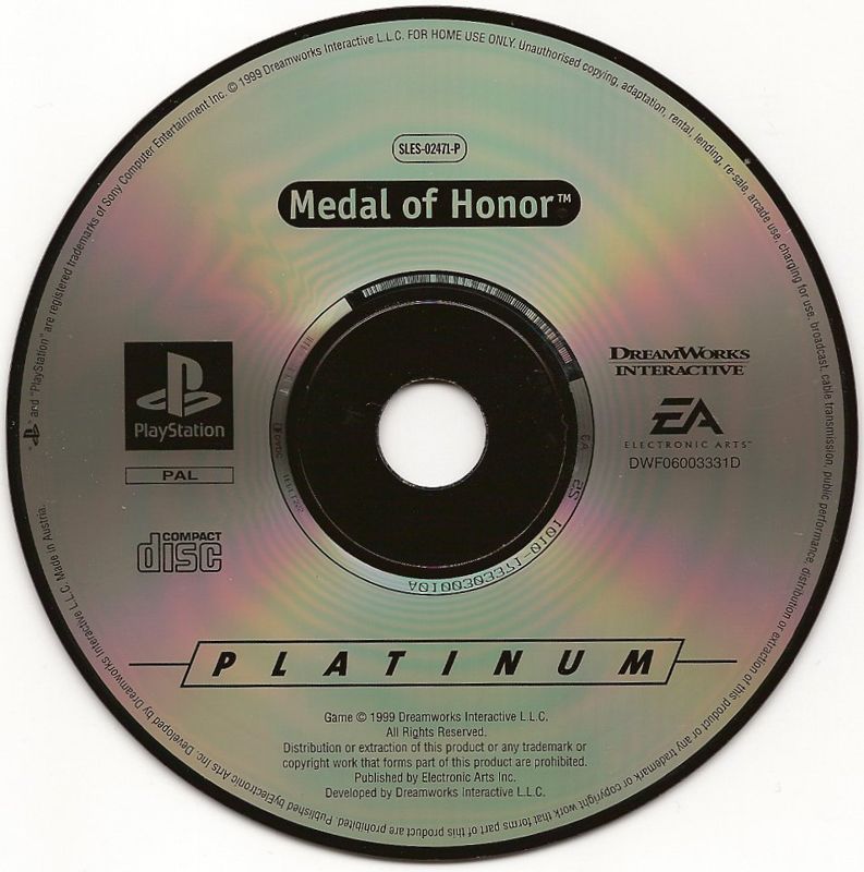 Media for Medal of Honor (PlayStation) (Platinum release)