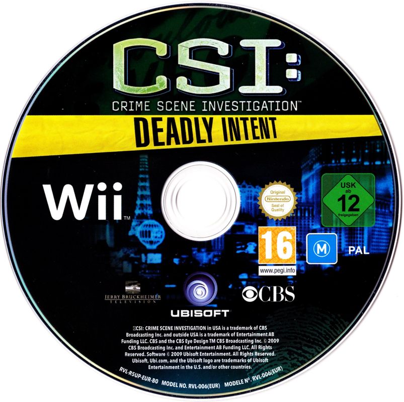 Media for CSI: Crime Scene Investigation - Deadly Intent (Wii)