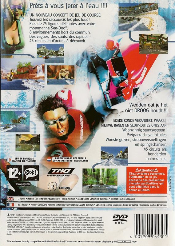 Back Cover for Splashdown: Rides Gone Wild (PlayStation 2)