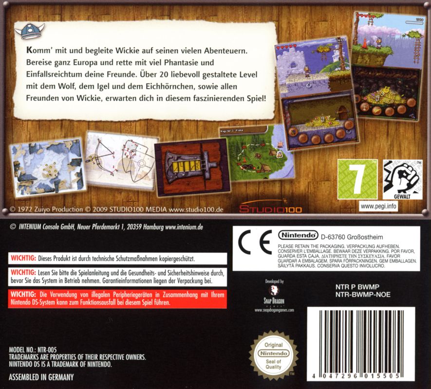 Back Cover for Wickie und die starken Männer (Nintendo DS)