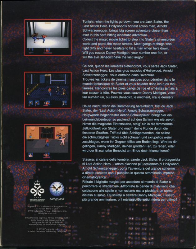 Back Cover for Last Action Hero (DOS)