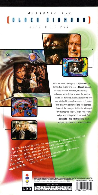 Back Cover for Psychic Detective (3DO)