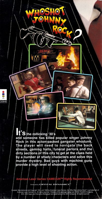 Back Cover for Who Shot Johnny Rock? (3DO)