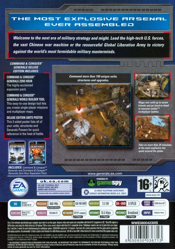 Back Cover for Command & Conquer: Generals - Deluxe Edition (Windows)