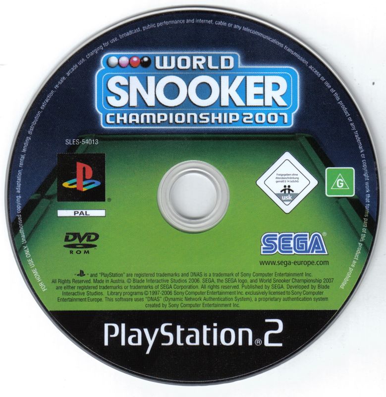 Media for World Snooker Championship 2007 (PlayStation 2)