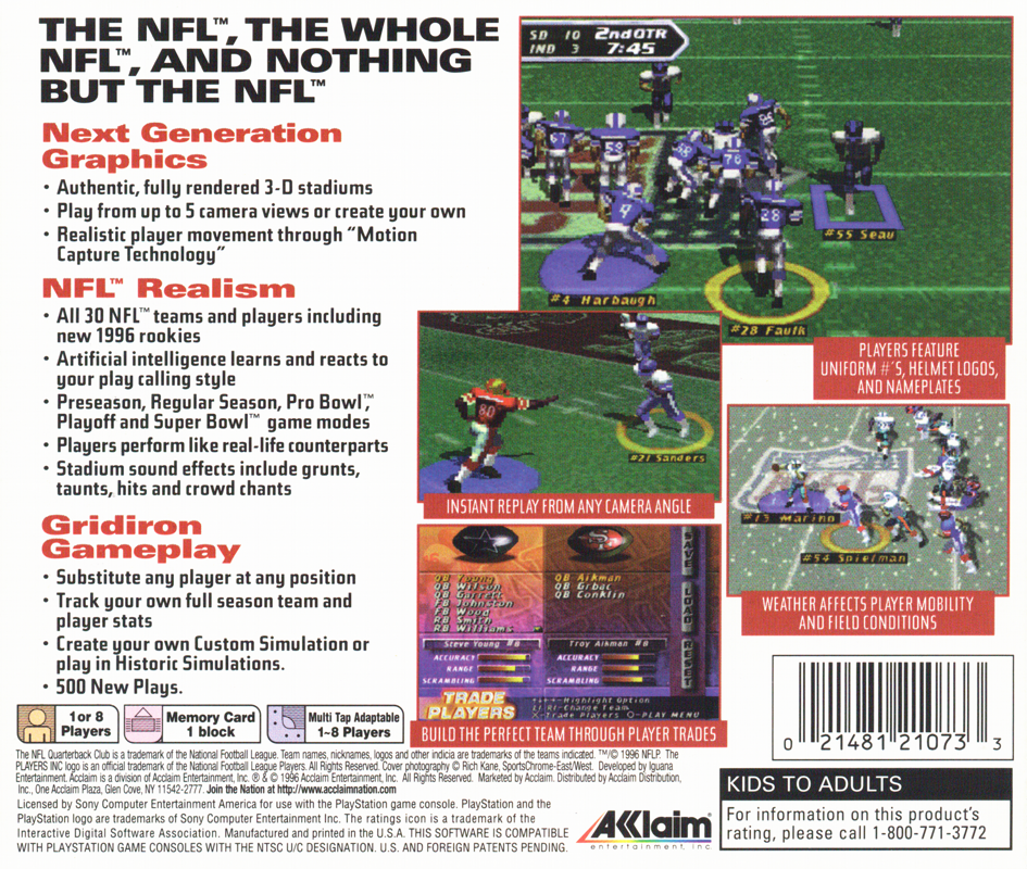 NFL Quarterback Club 97 cover or packaging material - MobyGames