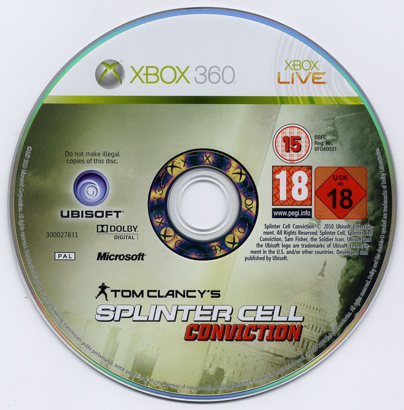 Media for Tom Clancy's Splinter Cell: Conviction (Xbox 360) (Bundled with Xbox 360)