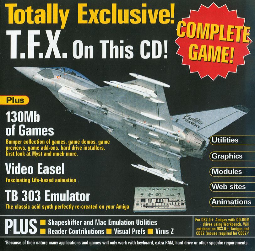 Other for TFX (Amiga) (CU Amiga Magazine #15 covermount): Jewel Case - Front