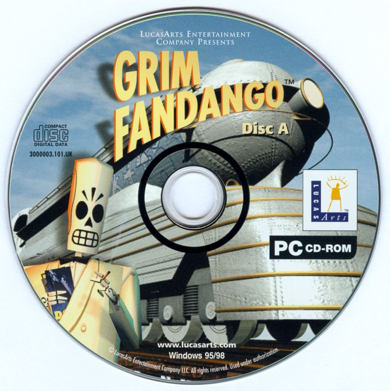 Media for Grim Fandango (Windows) (LucasArts Classic release (different bar-code)): Disc A