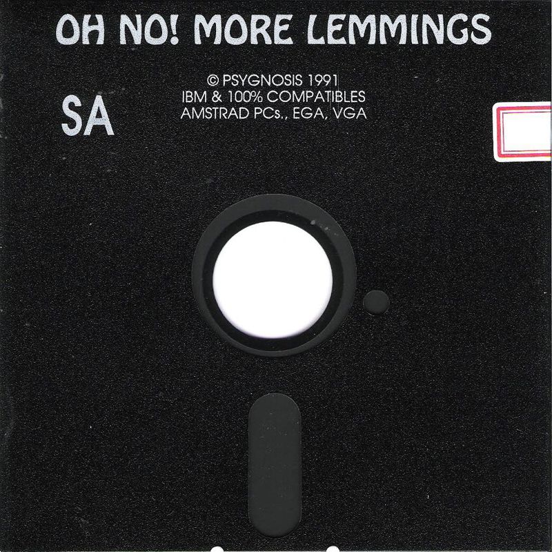 Media for Oh No! More Lemmings (DOS) (Stand Alone Version (Dual Media)): 5.25" Disk 1/2