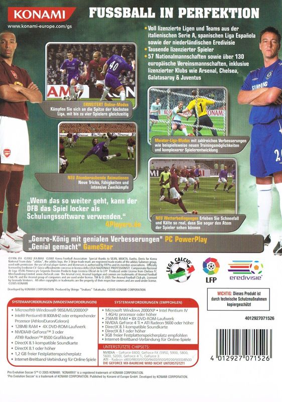 Back Cover for World Soccer: Winning Eleven 9 (Windows)