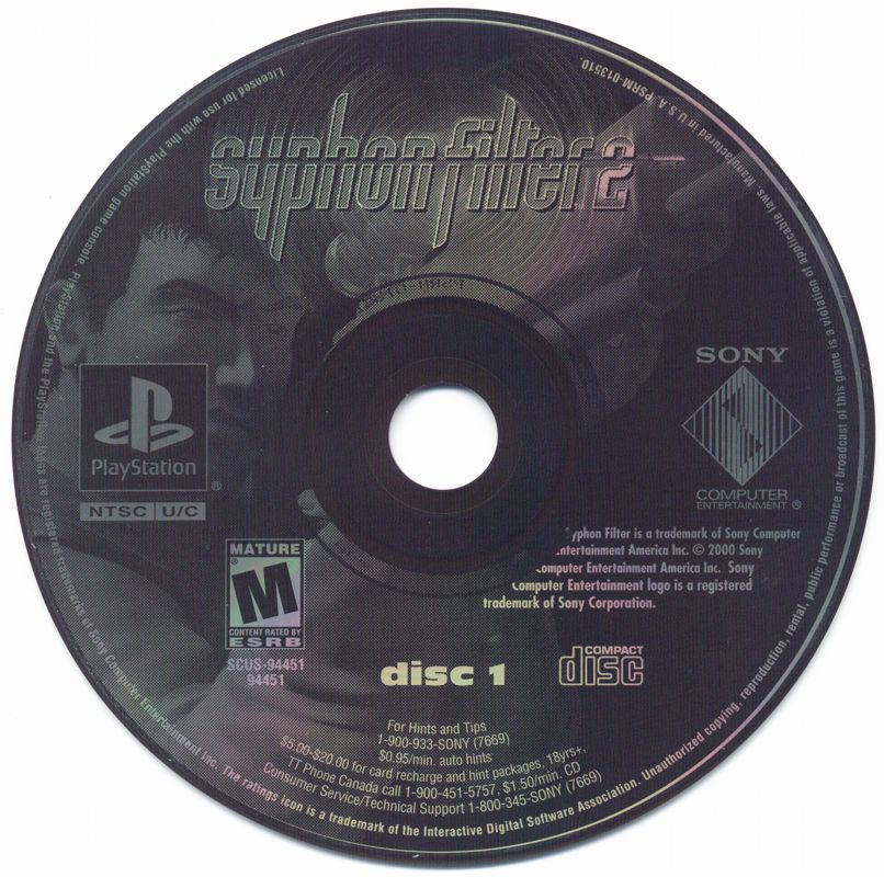 Media for Syphon Filter 2 (PlayStation) (Greatest Hits release): Disc 1