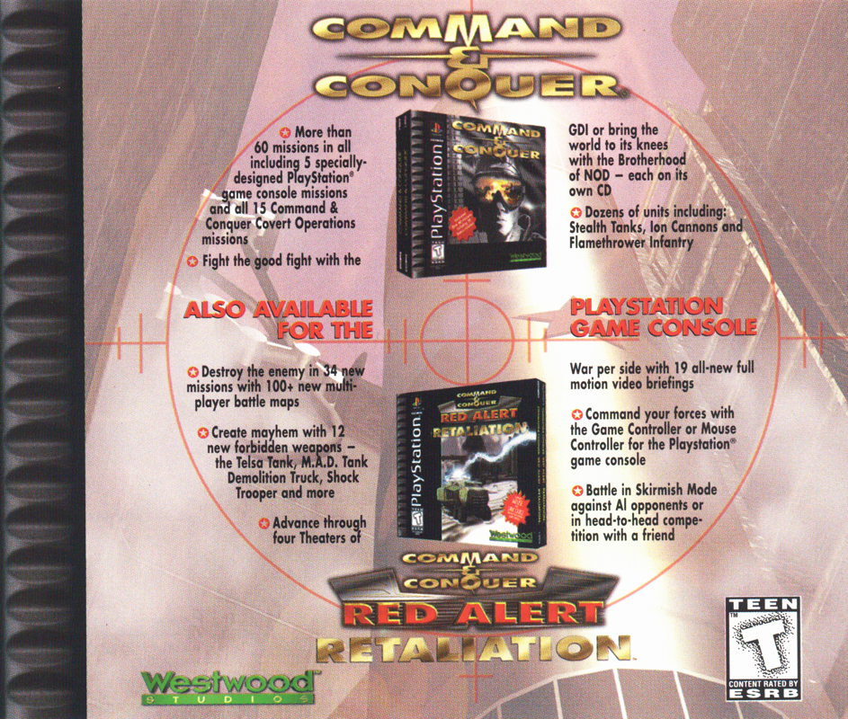 Inside Cover for Command & Conquer: Red Alert (PlayStation): Right