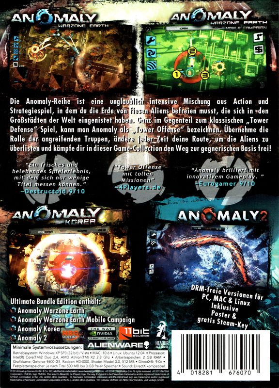 Back Cover for Anomaly: Ultimate Bundle Edition (Linux and Macintosh and Windows)