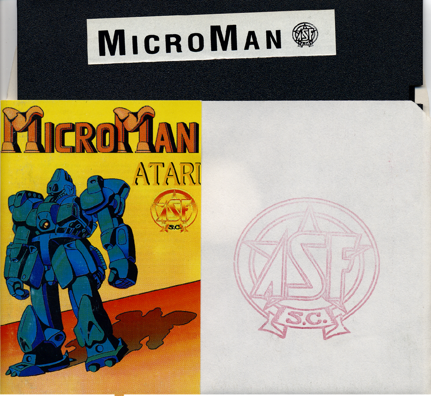 Media for MicroMan (Atari 8-bit) (5.25" disk release): Sleeve Front + Media