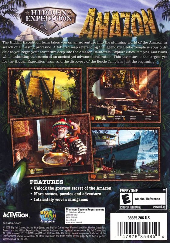 Back Cover for Hidden Expedition: Amazon (Windows)