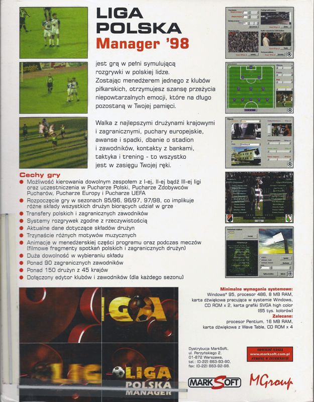 Back Cover for Liga Polska Manager '98 (Windows)