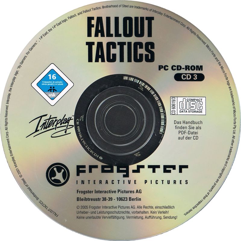 Media for Fallout Tactics: Brotherhood of Steel (Windows) (Back to Games release): Disc 3