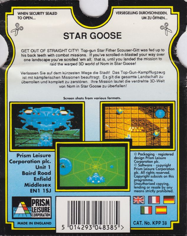 Back Cover for Stargoose Warrior (Atari ST) (The 16 Bit Pocket Power Collection release)