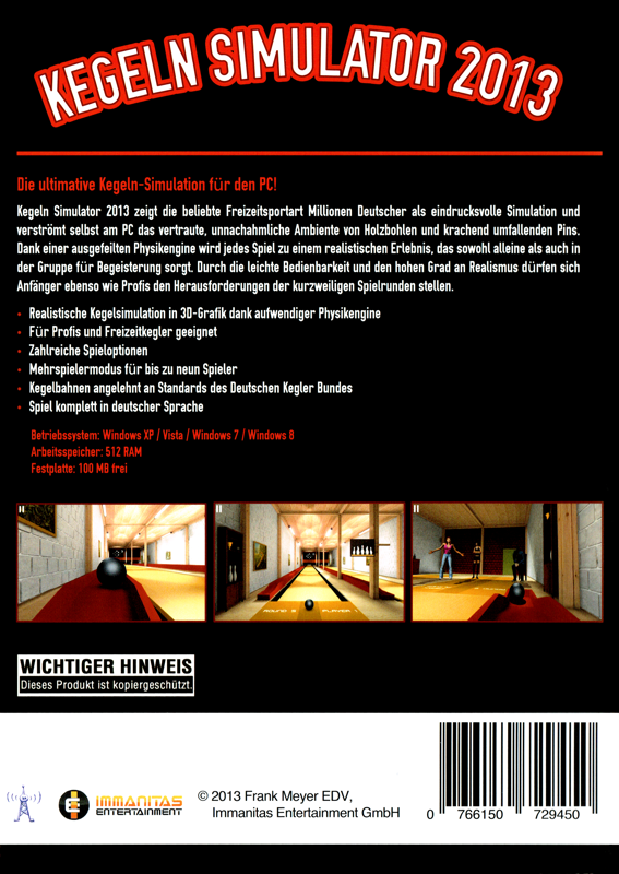 Back Cover for Ninepin Bowling (Linux and Macintosh and Windows)