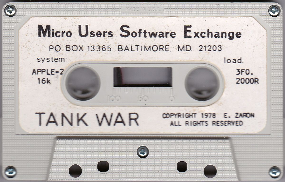 Media for Tank War (Apple II)