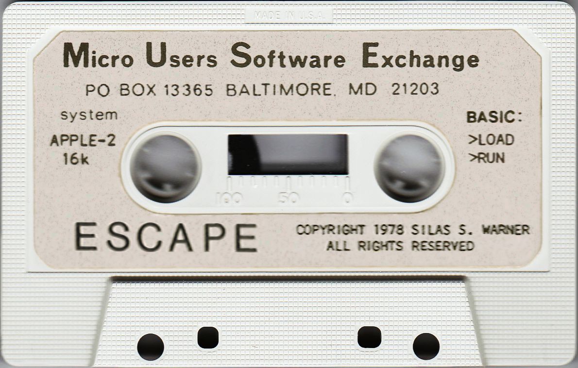 Media for Escape! (Apple II)