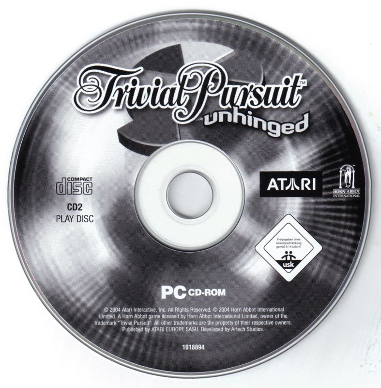 Media for Trivial Pursuit: Unhinged (Windows): Disk 2: Play Disk