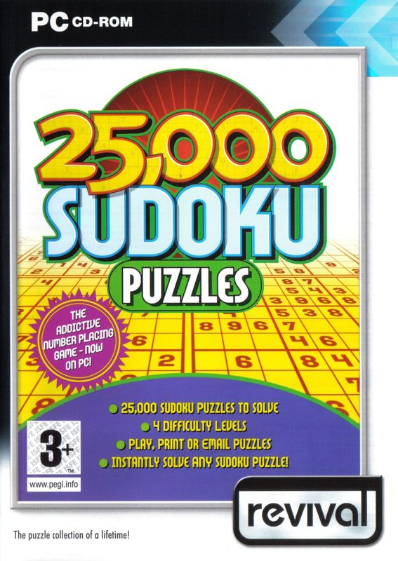 Front Cover for 25,000 Sudoku Puzzles (Windows)