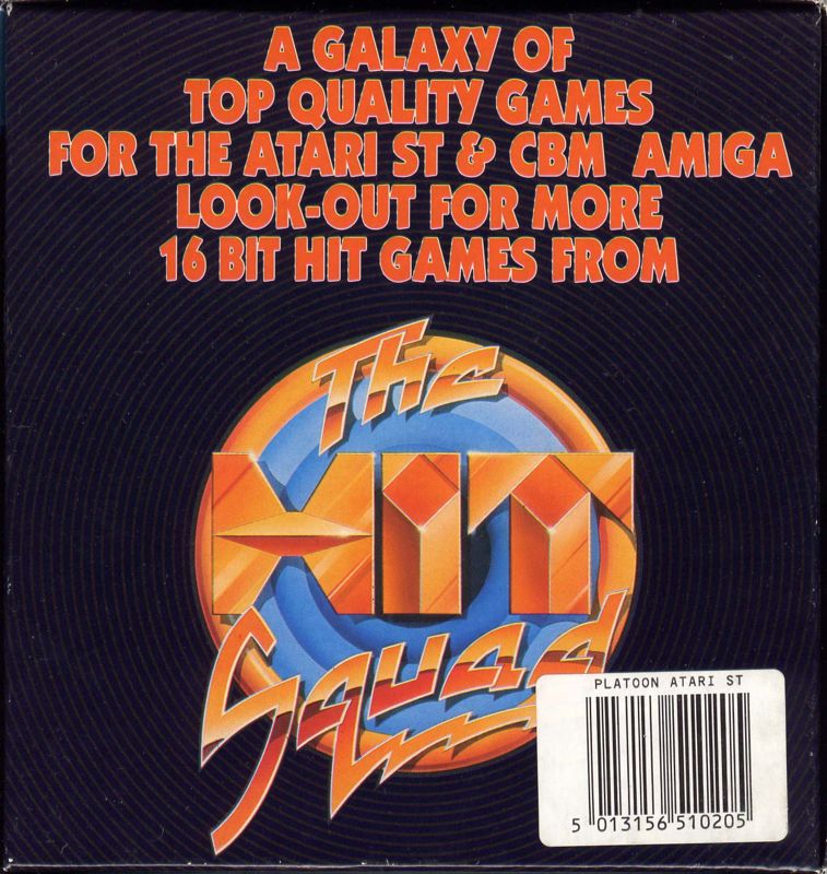 Back Cover for Platoon (Atari ST) (Hit Squad release)