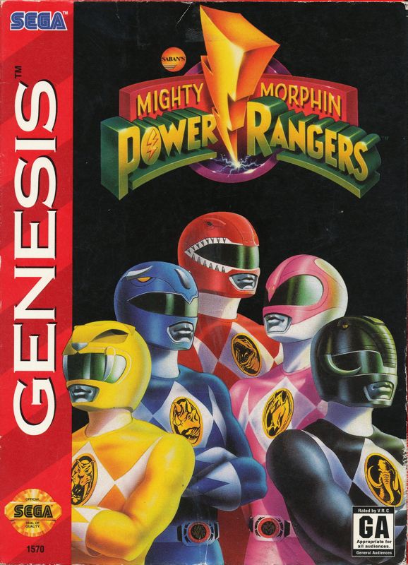 Front Cover for Mighty Morphin Power Rangers (Genesis)