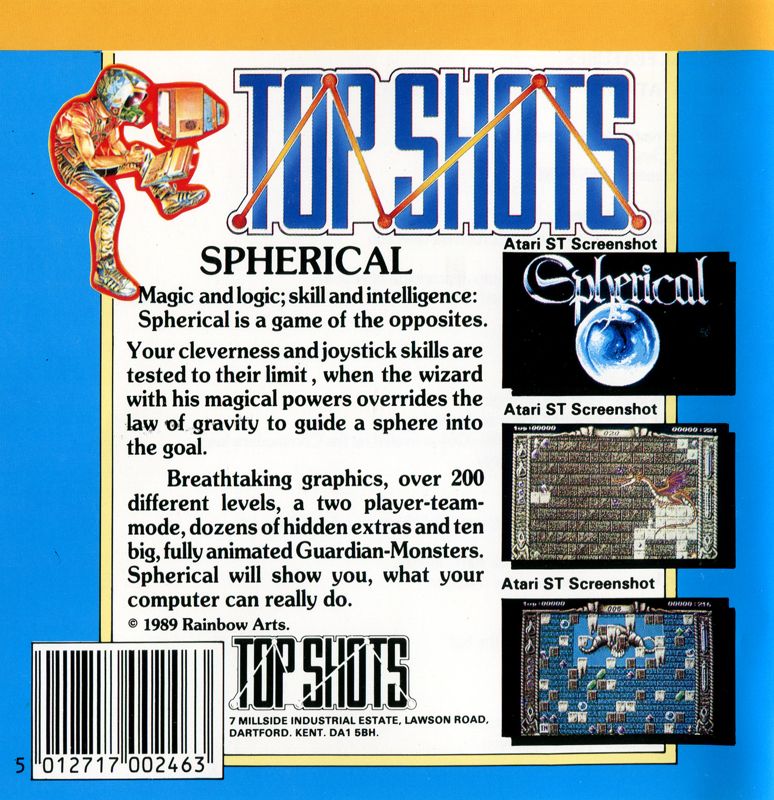 Back Cover for Spherical (Amiga) (Top Shots release)